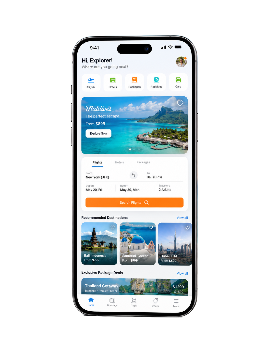 Mobile app mockup
